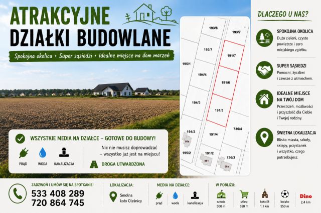 Działka budowlana Smolna. Zdjęcie 1