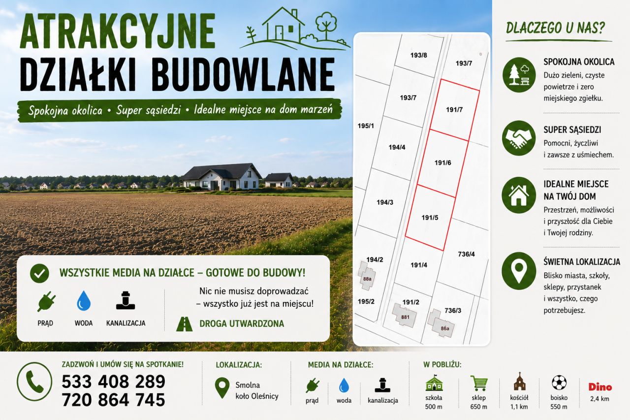 Działka budowlana Smolna. Zdjęcie 1