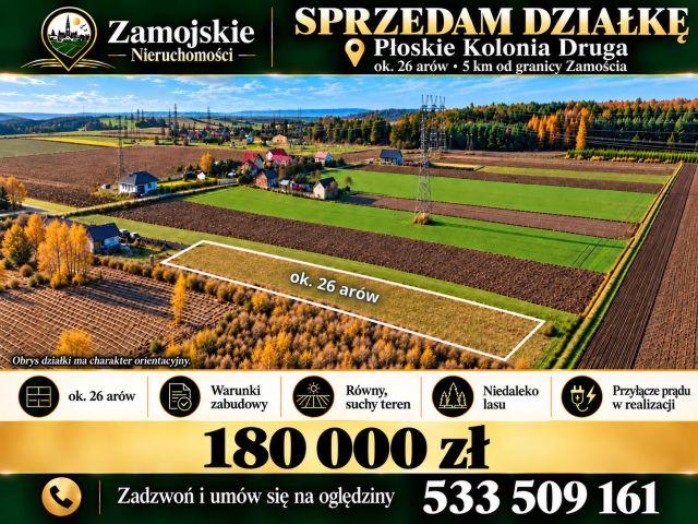 Działka budowlana Płoskie Kolonia Druga, Kolonia Druga. Zdjęcie 1