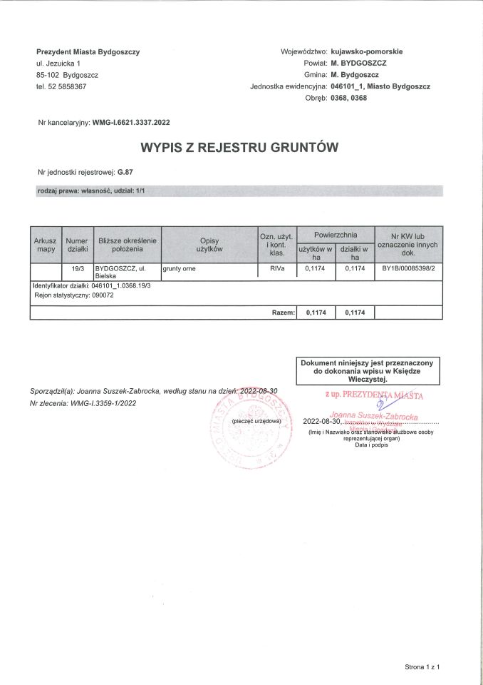 Działka budowlana Bydgoszcz, ul. Bielska. Zdjęcie 4