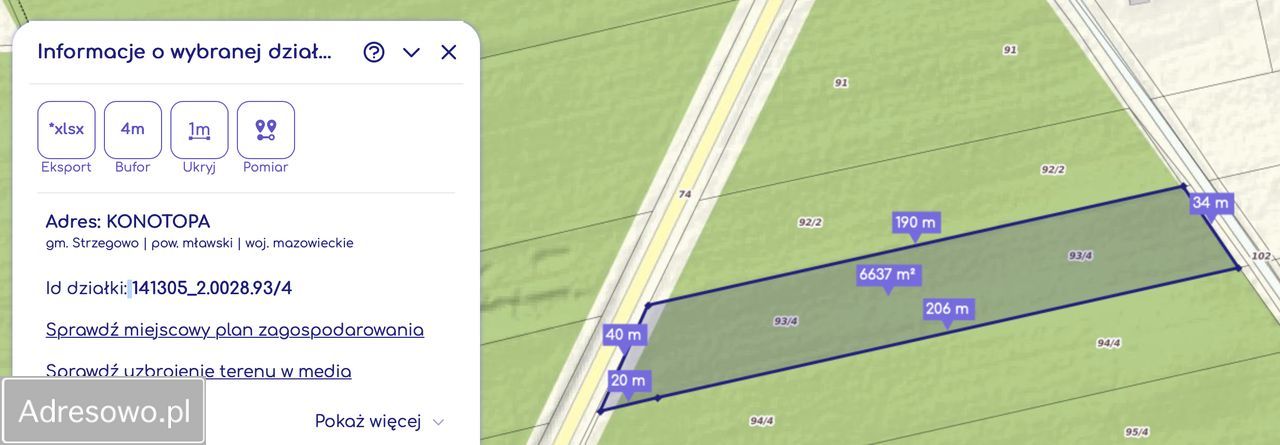 Działka leśna Konotopa