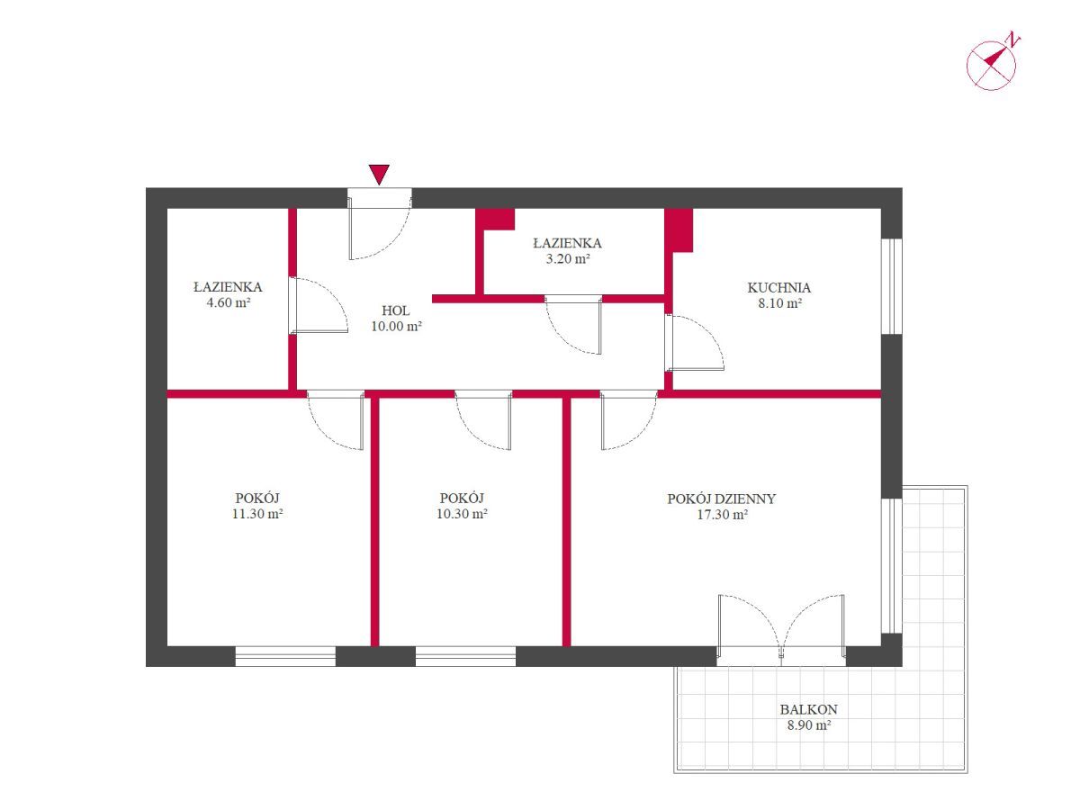 Mieszkanie 3-pokojowe Gdynia Chwarzno-Wiczlino, ul. Władysława Kańskiego. Zdjęcie 28