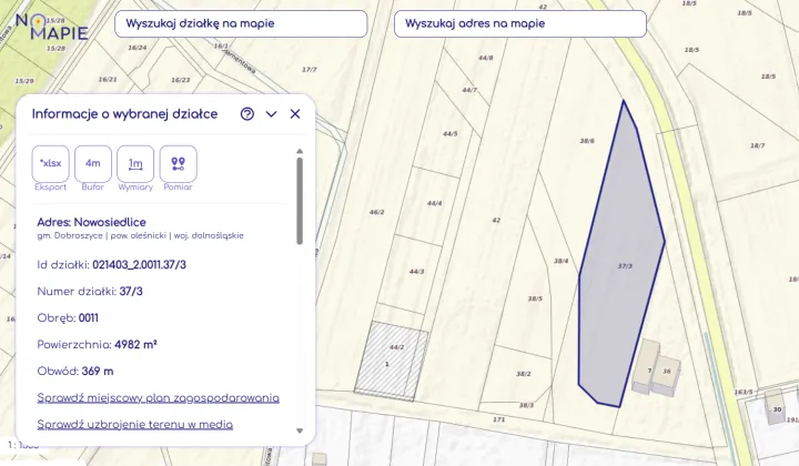 Działka inwestycyjna Nowosiedlice