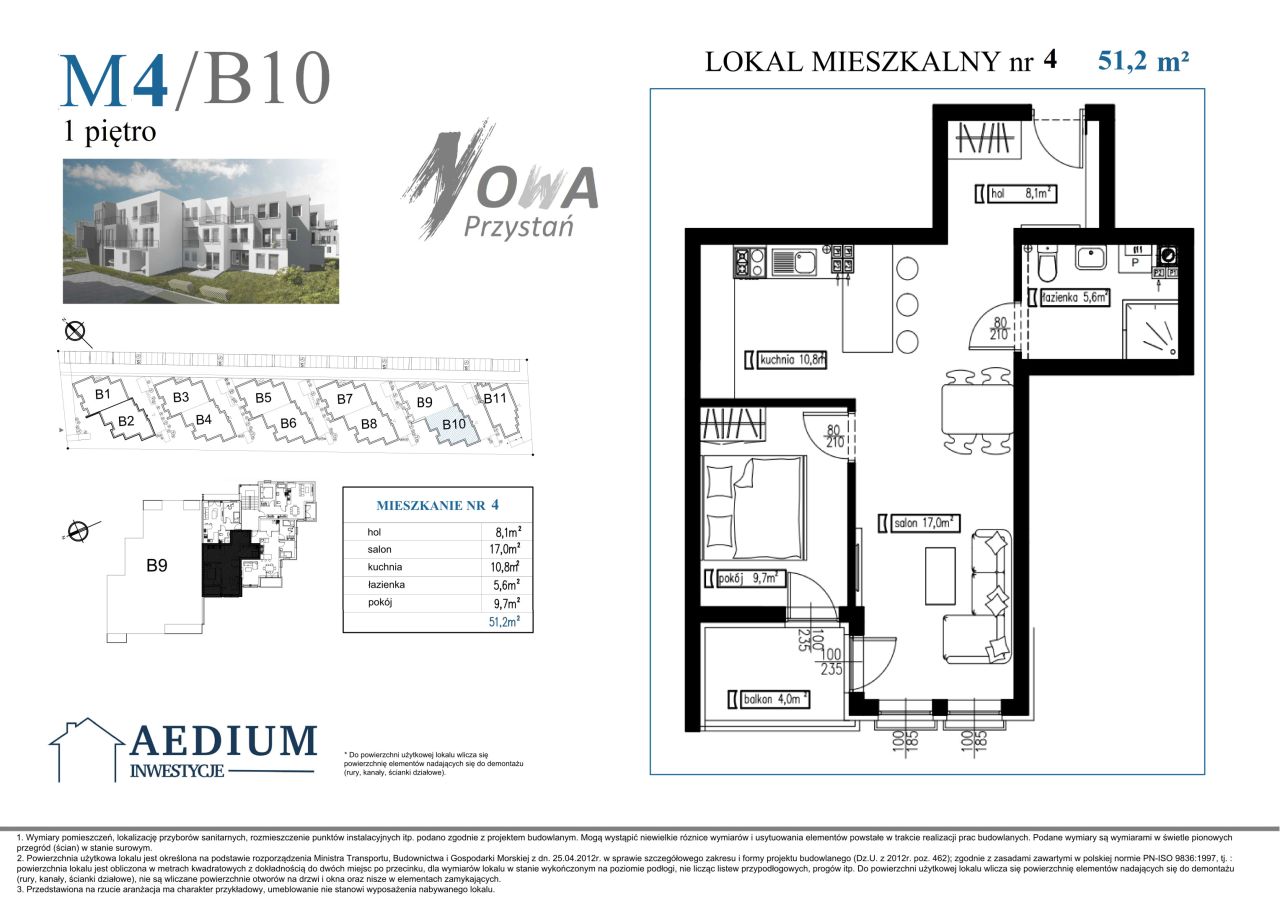 Mieszkanie 2-pokojowe Rumia Biała Rzeka, ul. Owsiana