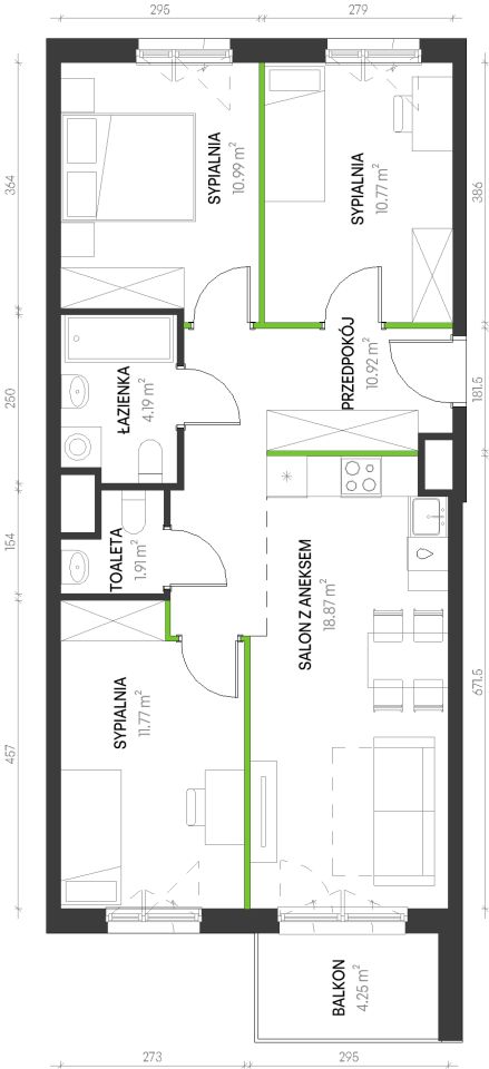 Mieszkanie 4-pokojowe Wrocław Maślice, ul. Augustowska. Zdjęcie 6