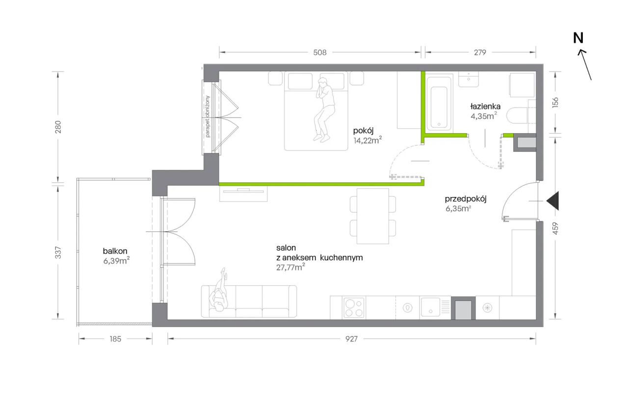 Mieszkanie 2-pokojowe Kraków Krowodrza, ul. Żabiniec. Zdjęcie 7