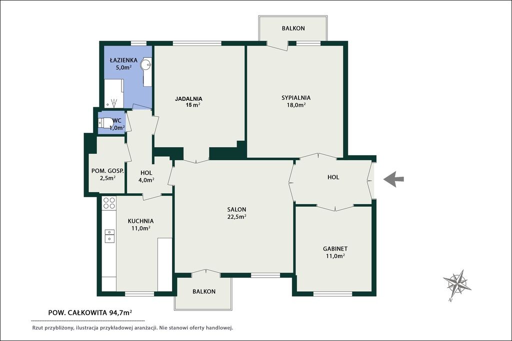 Mieszkanie 4-pokojowe Warszawa Śródmieście, ul. Nowogrodzka. Zdjęcie 17