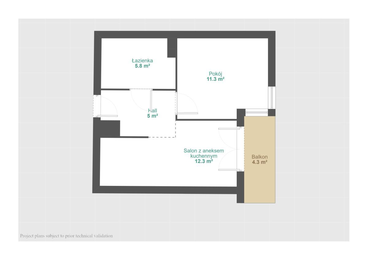 Mieszkanie 2-pokojowe Poznań Jeżyce, ul. Stanisława Barańczaka. Zdjęcie 15