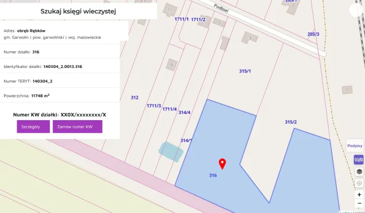 Działka rolna Rębków Podbiele, ul. Podbiel