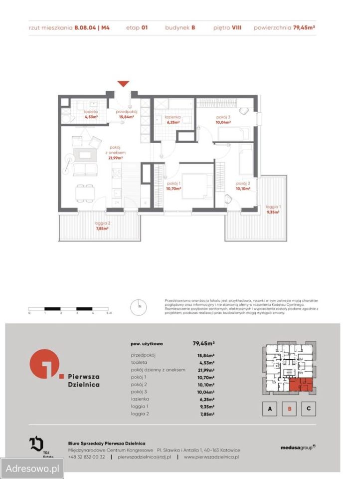 Mieszkanie 4-pokojowe Katowice Bogucice, ul. Henryka Mikołaja Góreckiego. Zdjęcie 17