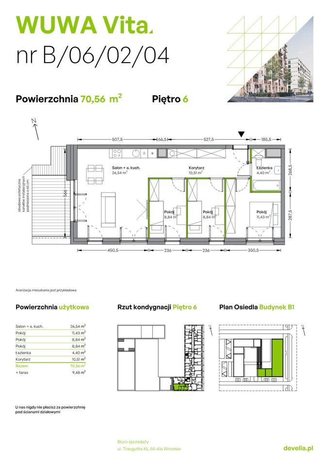 Mieszkanie 4-pokojowe Wrocław Żerniki, ul. Tadeusza Brzozy. Zdjęcie 6
