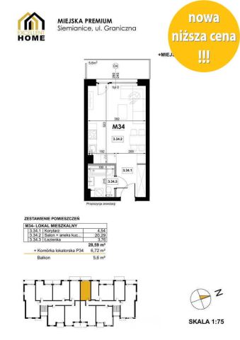 Mieszkanie 1-pokojowe Siemianice. Zdjęcie 4