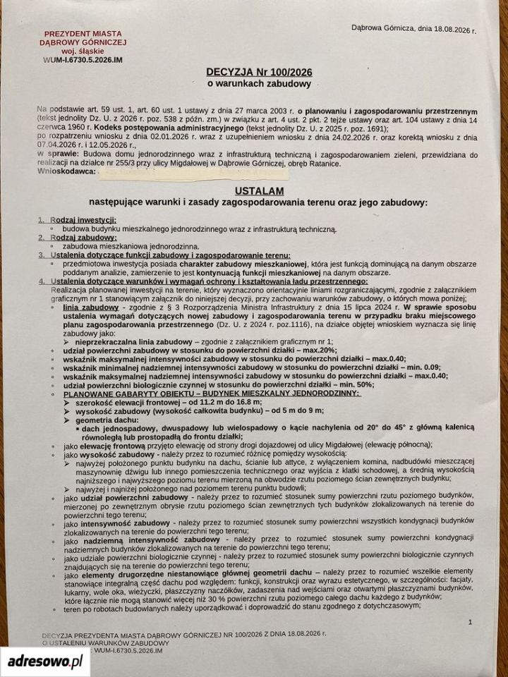 Działka budowlana Dąbrowa Górnicza Ratanice, ul. Migdałowa. Zdjęcie 6