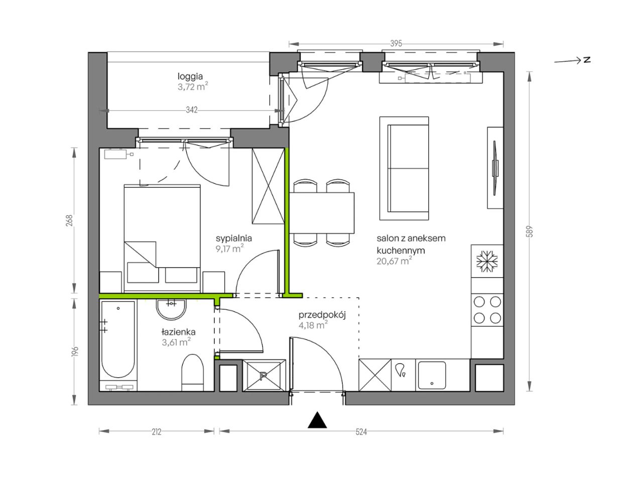 Mieszkanie 2-pokojowe Kraków Płaszów, ul. Myśliwska. Zdjęcie 25