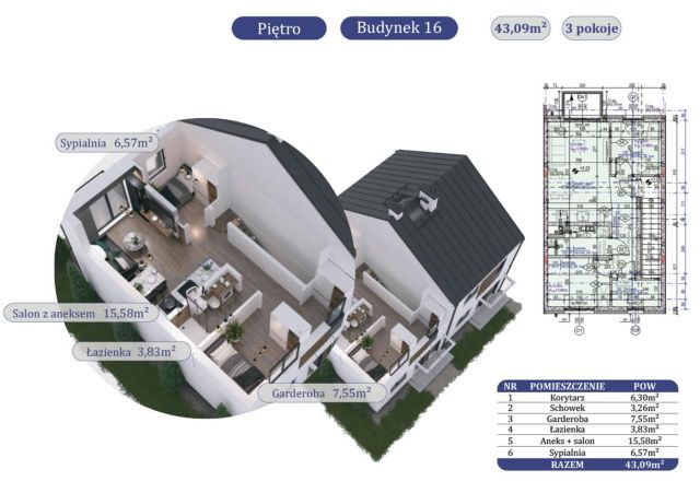 Mieszkanie 3-pokojowe Koszajec. Zdjęcie 3