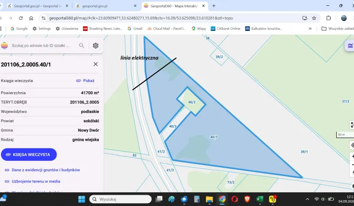 Działka rolna Chworościany