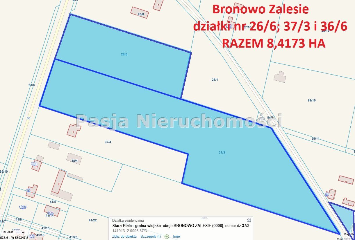 Działka rolna Bronowo-Zalesie. Zdjęcie 3