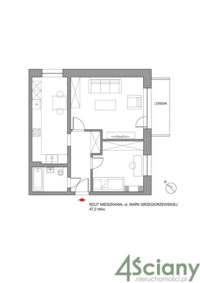 Mieszkanie 2-pokojowe Warszawa Ursynów, ul. Marii Grzegorzewskiej