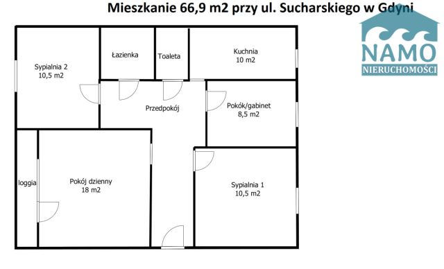 Mieszkanie 4-pokojowe Gdynia Obłuże, ul. mjr. Henryka Sucharskiego. Zdjęcie 17