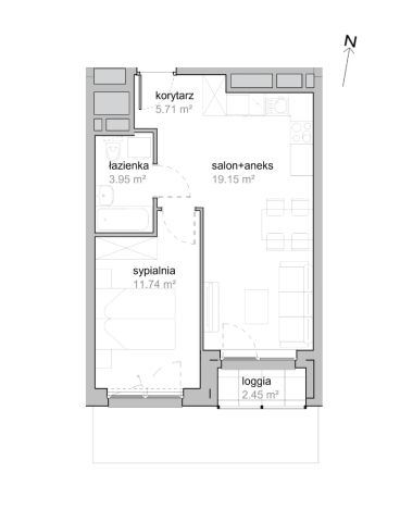 Mieszkanie 2-pokojowe Wrocław Tarnogaj, ul. Piękna. Zdjęcie 7