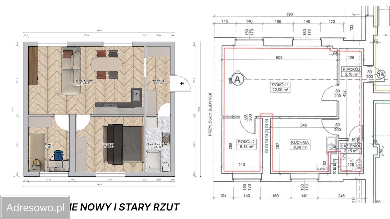 Mieszkanie 3-pokojowe Kraków Nowa Huta, os. Centrum B. Zdjęcie 9