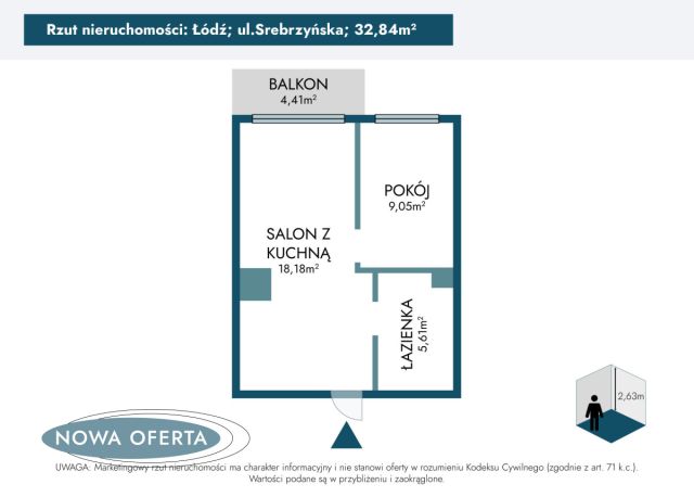 Mieszkanie 2-pokojowe Łódź Stare Polesie, ul. Srebrzyńska. Zdjęcie 19