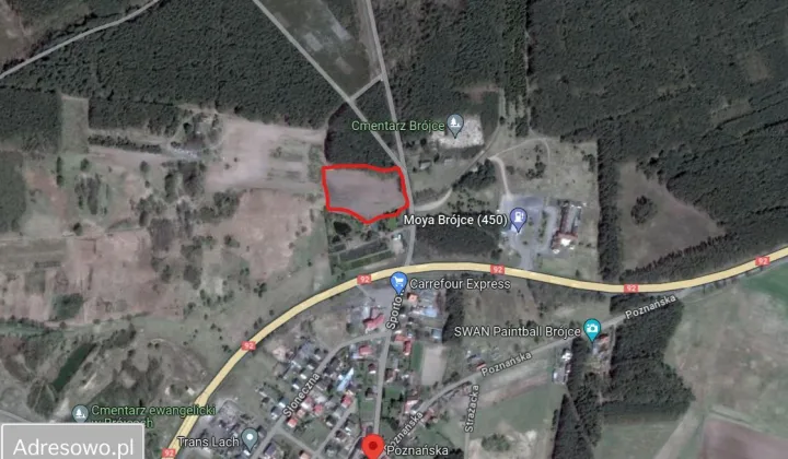 Działka inwestycyjna Brójce, ul. Poznańska