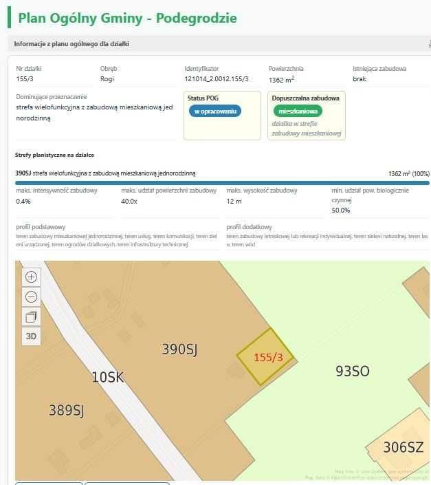 Działka budowlana Rogi. Zdjęcie 4
