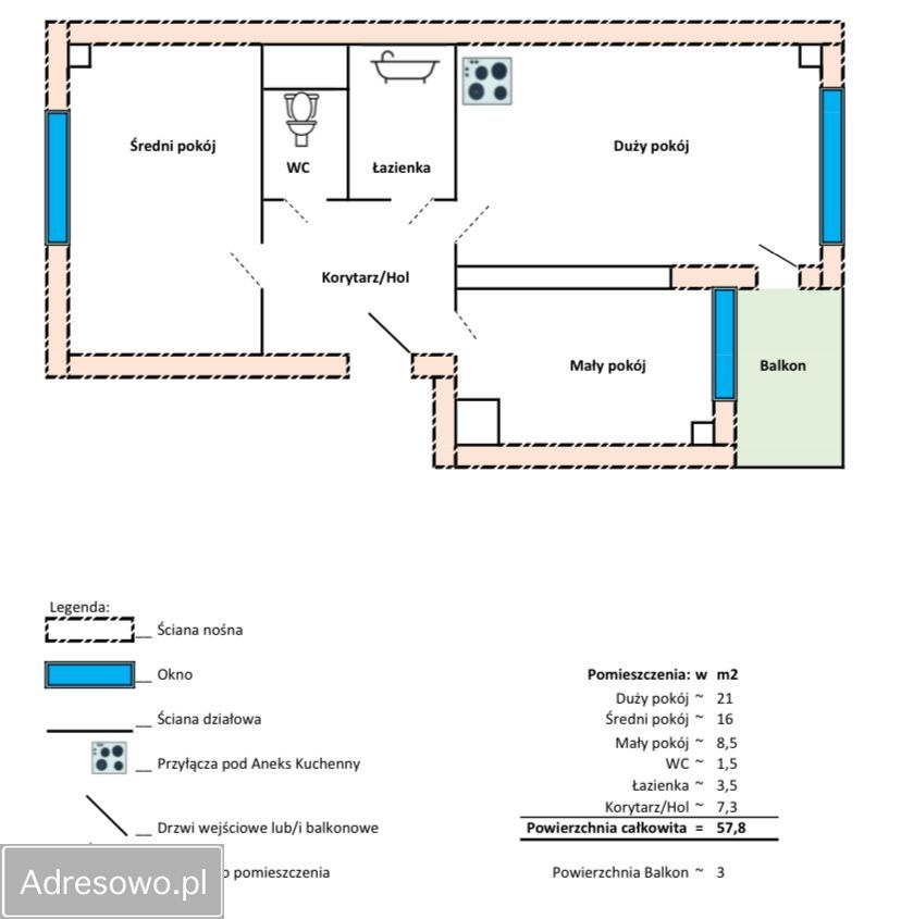 Mieszkanie 3-pokojowe Czarnków, os. Parkowe. Zdjęcie 2