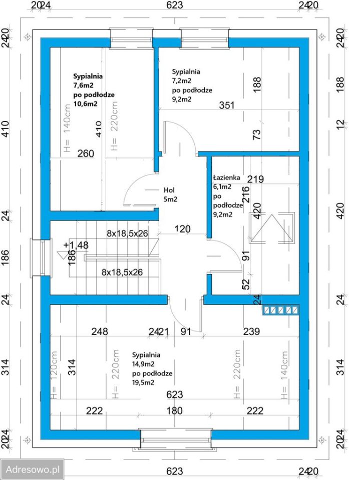 dom wolnostojący, 4 pokoje Adamów. Zdjęcie 3
