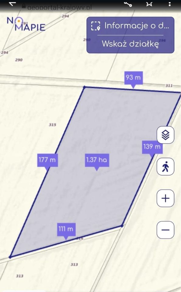 Działka siedliskowa Bieżyce