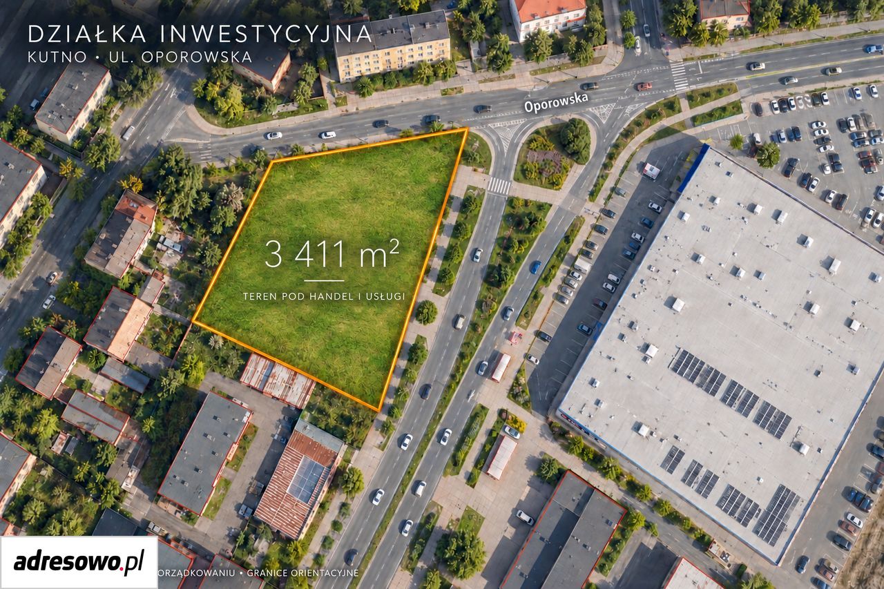 Działka inwestycyjna Kutno Centrum, ul. Oporowska. Zdjęcie 1
