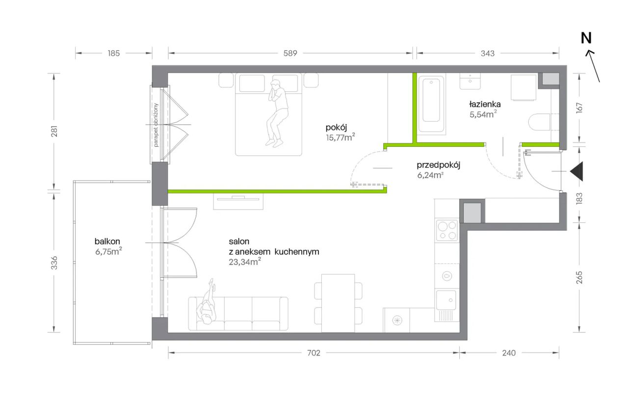 Mieszkanie 2-pokojowe Kraków Krowodrza, ul. Żabiniec. Zdjęcie 7
