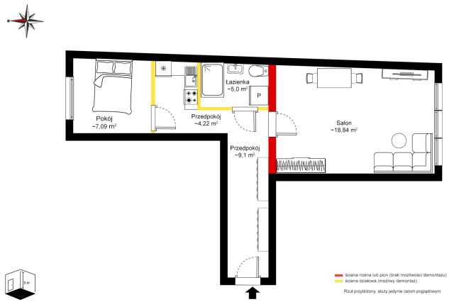 Mieszkanie 2-pokojowe Warszawa Praga-Południe, ul. Międzyborska. Zdjęcie 1