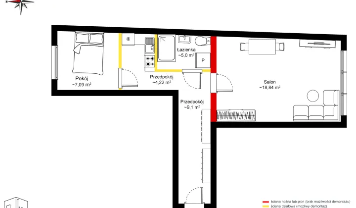 Mieszkanie 2-pokojowe Warszawa Praga-Południe, ul. Międzyborska