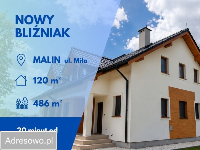 bliźniak, 4 pokoje Malin, ul. Miła. Zdjęcie 2