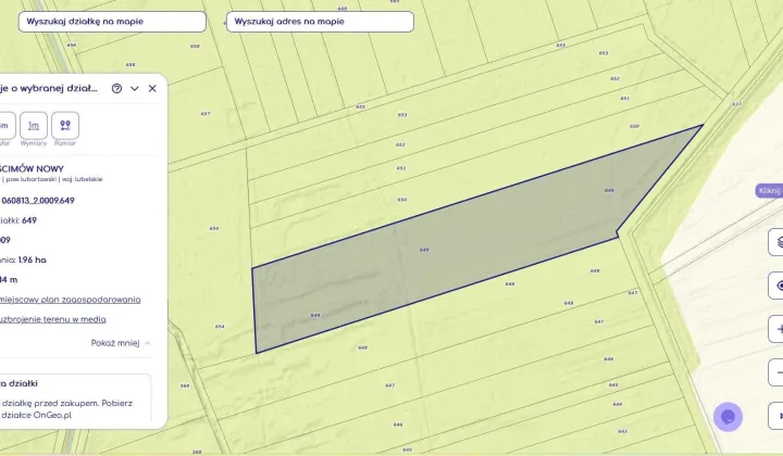Działka rolna Nowy Uścimów