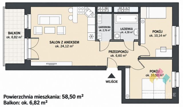 Mieszkanie 3-pokojowe Olsztyn, ul. ks. Roberta Bilitewskiego. Zdjęcie 8