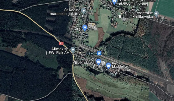 Działka budowlana Bąków, ul. Dworcowa