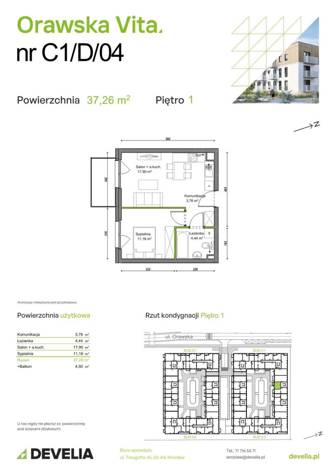 Mieszkanie 2-pokojowe Wrocław Ołtaszyn, ul. Orawska. Zdjęcie 8
