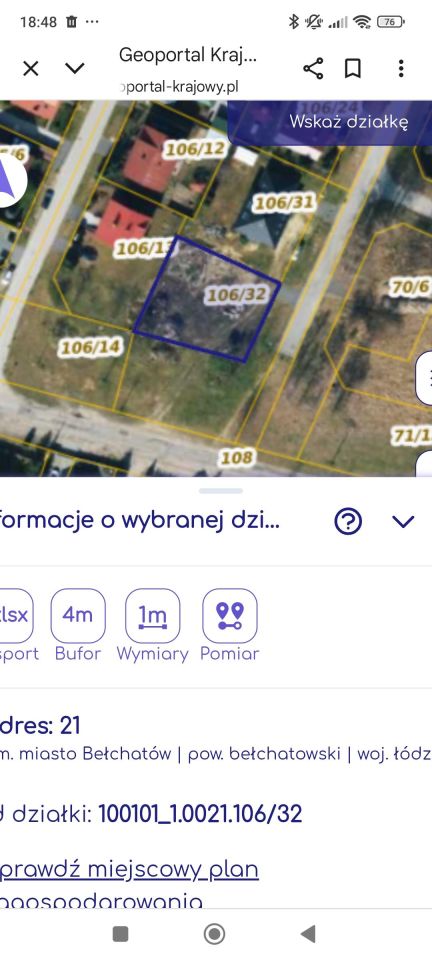 Działka budowlana Bełchatów, os. Ludwików