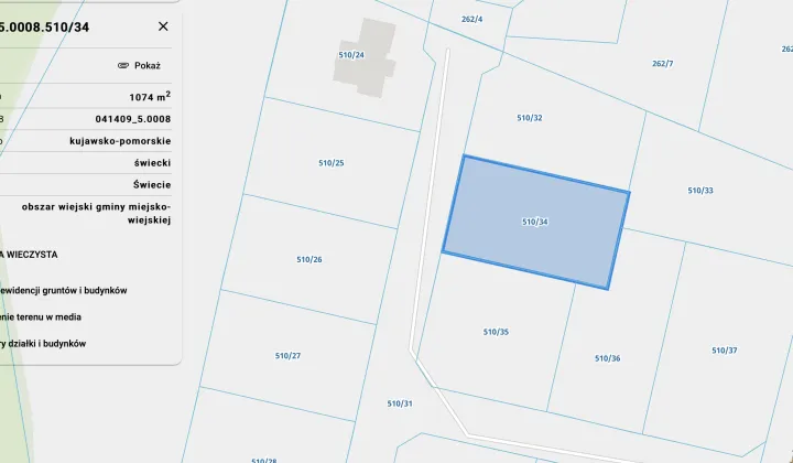Działka budowlana Gruczno, ul. Lawendowa