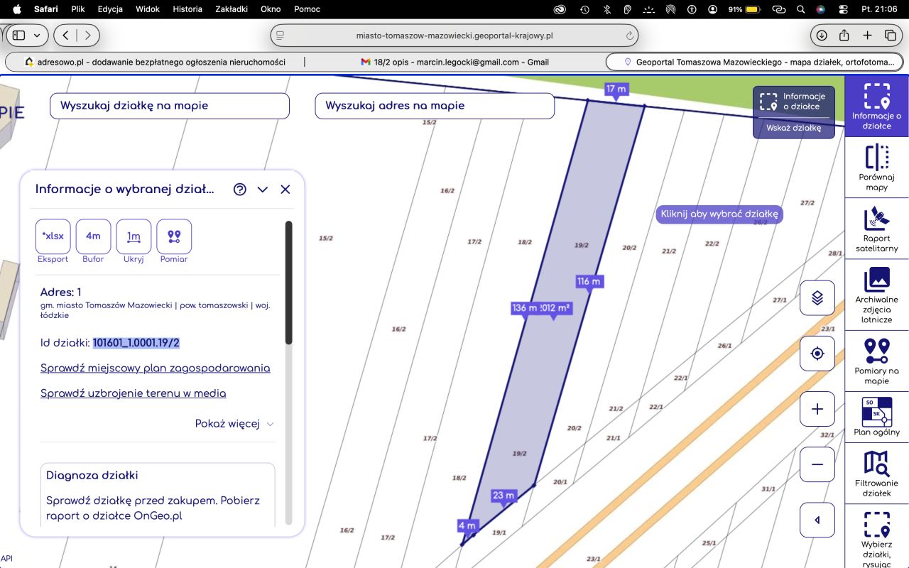 Działka rolna Tomaszów Mazowiecki Starzyce, ul. Krańcowa