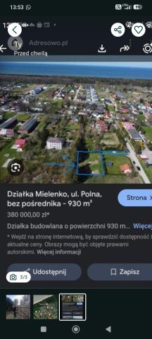 Działka rolno-budowlana Mielenko, ul. Polna. Zdjęcie 1