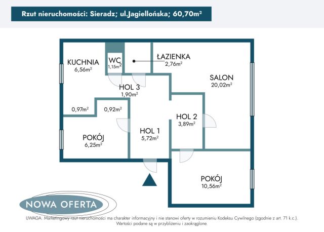 Mieszkanie 3-pokojowe Sieradz, ul. Jagiellońska. Zdjęcie 14