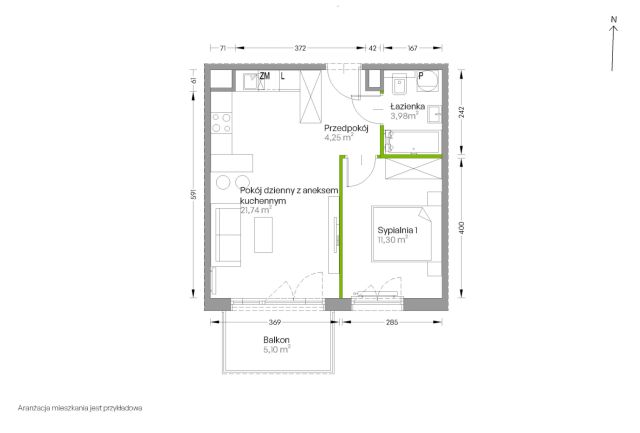 Mieszkanie 2-pokojowe Kraków Czyżyny, ul. Romana Ciesielskiego. Zdjęcie 14
