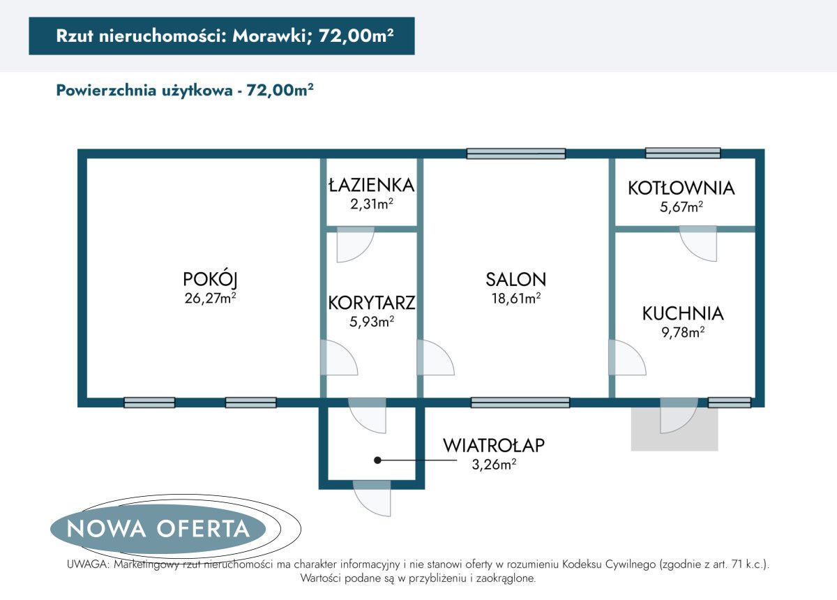 dom wolnostojący, 2 pokoje Morawki. Zdjęcie 34