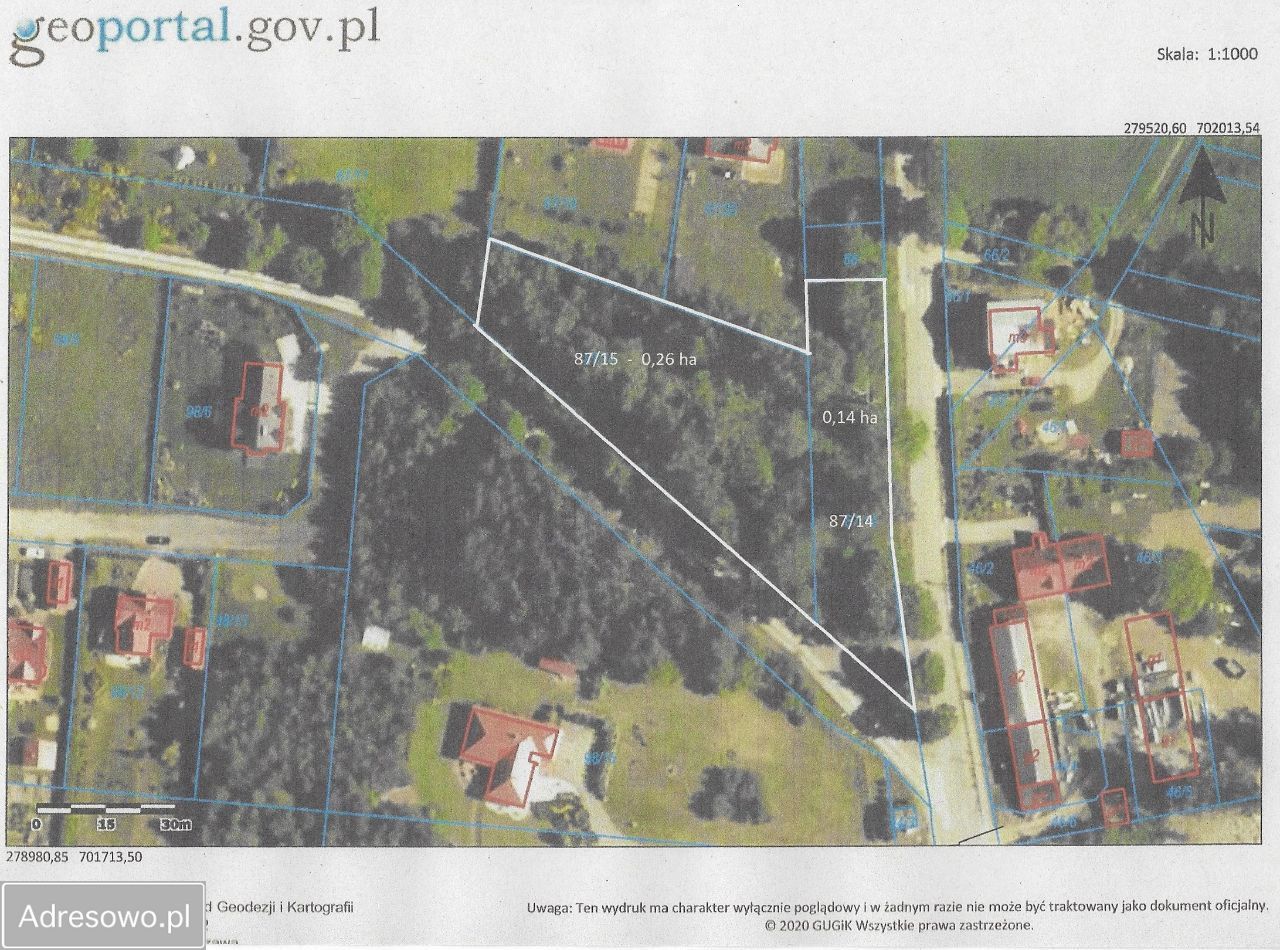 Działka leśna Obroty