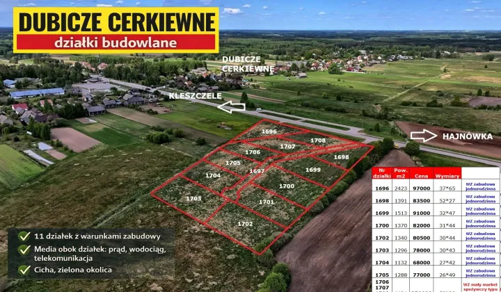 Działka budowlana Dubicze Cerkiewne, brak