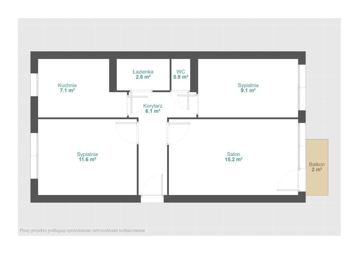 Mieszkanie 3-pokojowe Poznań Winogrady, os. Wichrowe Wzgórze. Zdjęcie 16